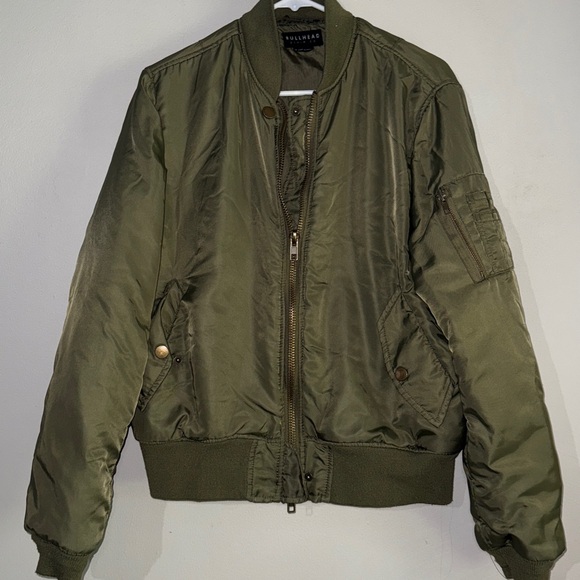 Bullhead Olive Green Bomber Jacket Medium - Picture 1 of 12